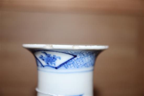 Two Chinese blue and white figure vases, 19th century tallest 20cm